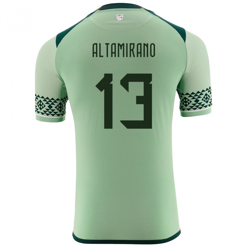 Hombre Camiseta Bolivia Sebastian Altamirano #13 Verde Claro 1ª Equipación 24-26 La Camisa