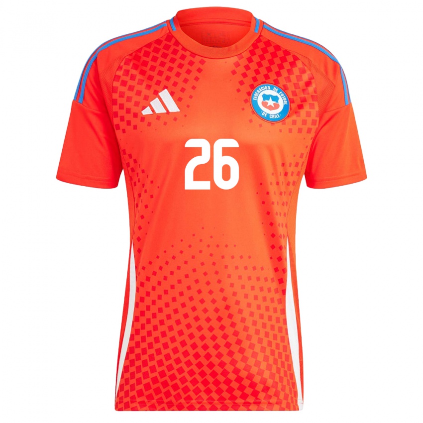 Hombre Camiseta Chile Nicolás Fernández #26 Rojo 1ª Equipación 24-26 La Camisa