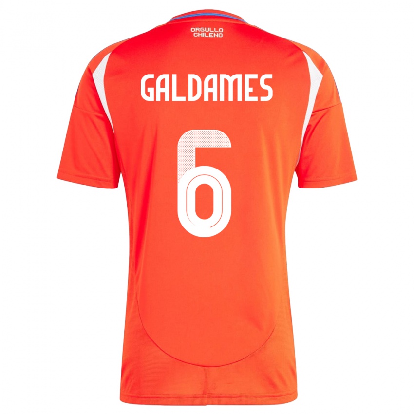 Hombre Camiseta Chile Thomas Galdames #6 Rojo 1ª Equipación 24-26 La Camisa