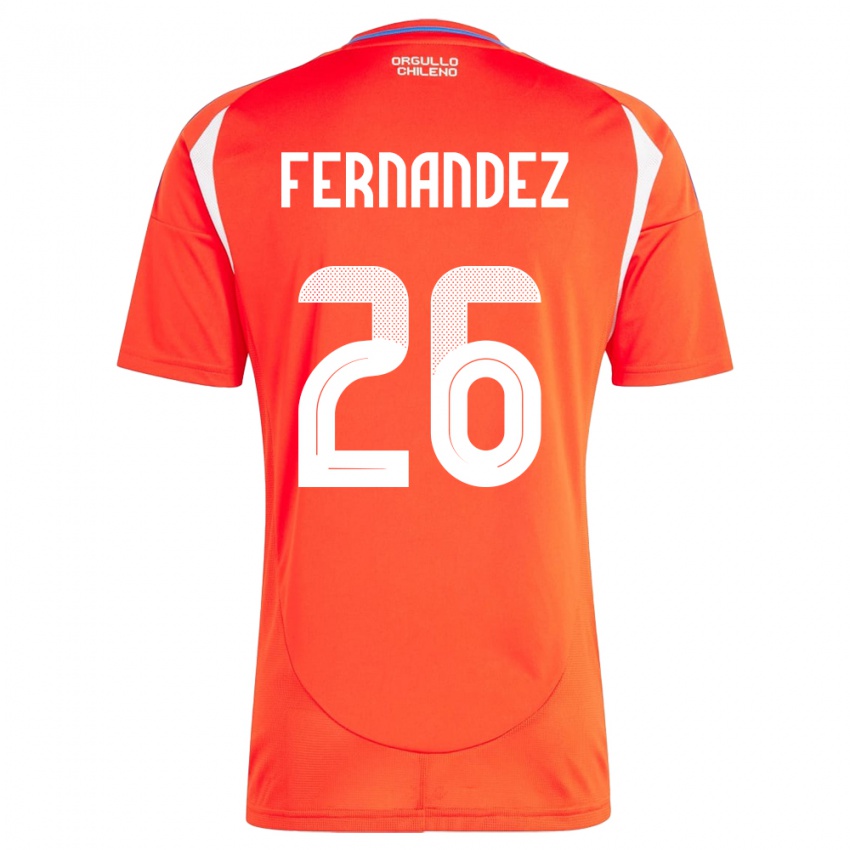 Hombre Camiseta Chile Nicolás Fernández #26 Rojo 1ª Equipación 24-26 La Camisa