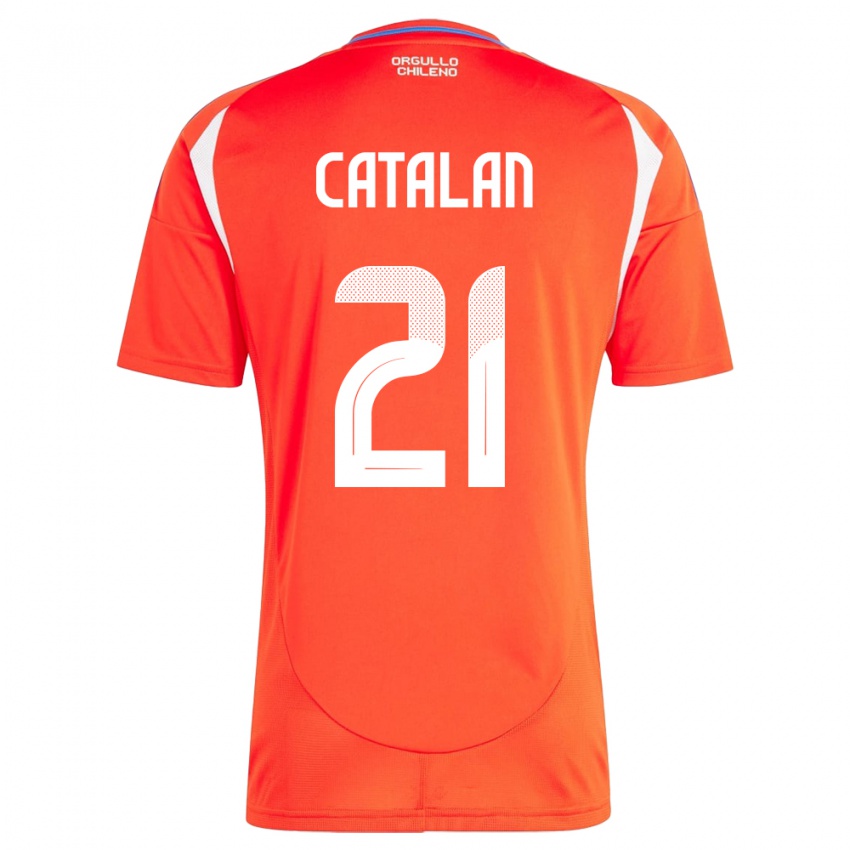 Hombre Camiseta Chile Matías Catalán #21 Rojo 1ª Equipación 24-26 La Camisa