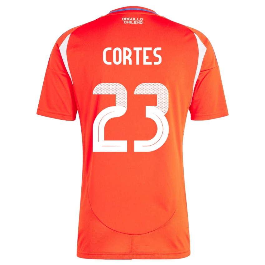 Hombre Camiseta Chile Brayan Cortés #23 Rojo 1ª Equipación 24-26 La Camisa