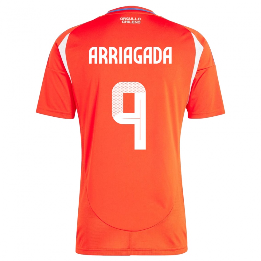 Hombre Camiseta Chile Luciano Arriagada #9 Rojo 1ª Equipación 24-26 La Camisa