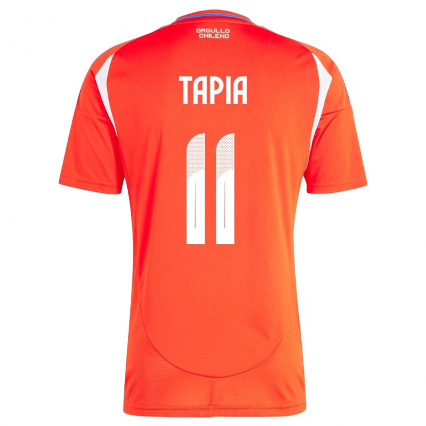 Hombre Camiseta Chile Gonzalo Tapia #11 Rojo 1ª Equipación 24-26 La Camisa