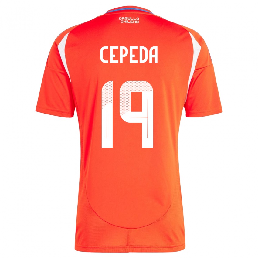 Hombre Camiseta Chile Lucas Cepeda #19 Rojo 1ª Equipación 24-26 La Camisa