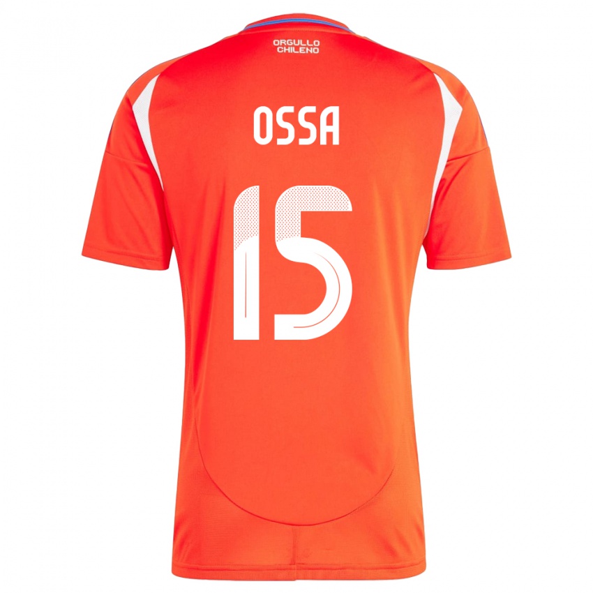 Hombre Camiseta Chile Diego Ossa #15 Rojo 1ª Equipación 24-26 La Camisa