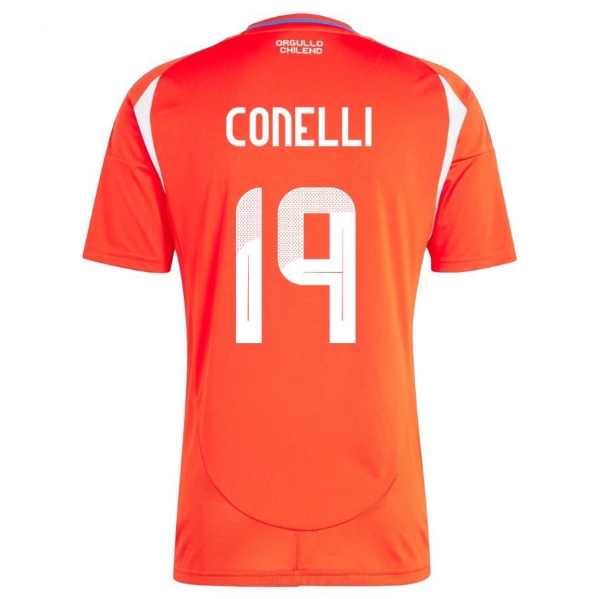 Hombre Camiseta Chile Vicente Conelli #19 Rojo 1ª Equipación 24-26 La Camisa