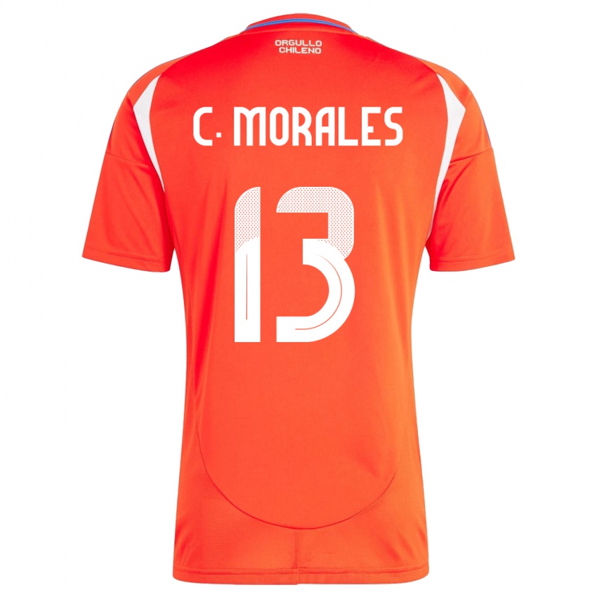 Hombre Camiseta Chile Cristián Morales #13 Rojo 1ª Equipación 24-26 La Camisa