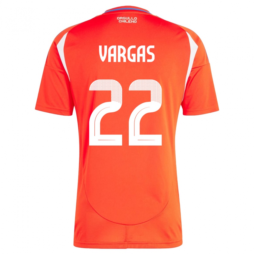 Hombre Camiseta Chile Diego Vargas #22 Rojo 1ª Equipación 24-26 La Camisa