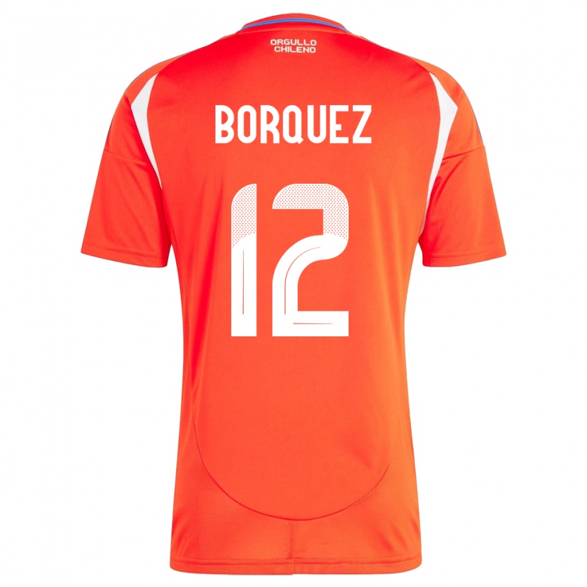 Hombre Camiseta Chile Gabriela Bórquez #12 Rojo 1ª Equipación 24-26 La Camisa