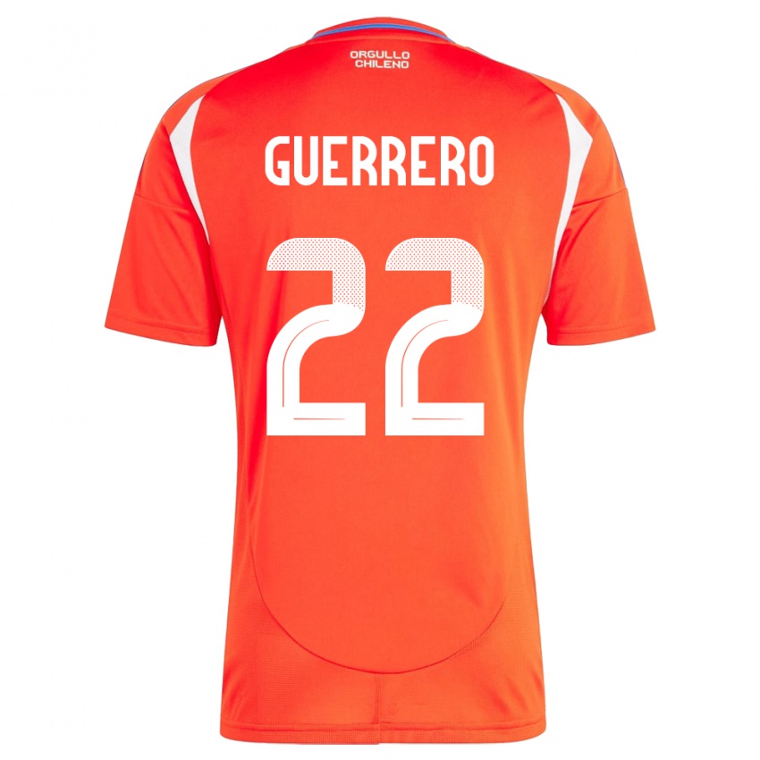 Hombre Camiseta Chile Kathalina Guerrero #22 Rojo 1ª Equipación 24-26 La Camisa