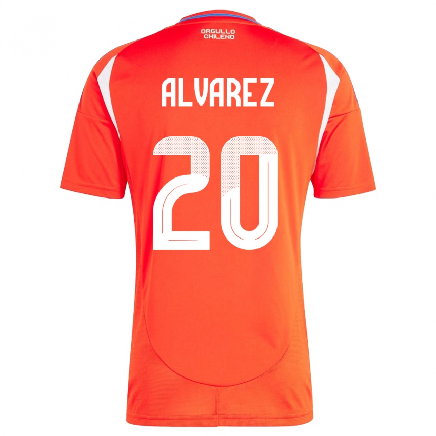 Hombre Camiseta Chile Anaís Álvarez #20 Rojo 1ª Equipación 24-26 La Camisa