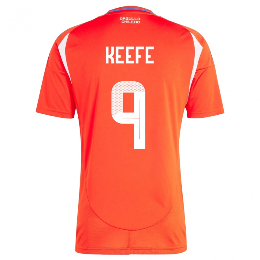 Hombre Camiseta Chile Sonya Keefe #9 Rojo 1ª Equipación 24-26 La Camisa