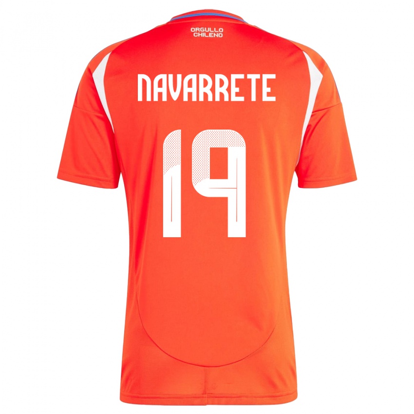 Hombre Camiseta Chile Valentina Navarrete #19 Rojo 1ª Equipación 24-26 La Camisa