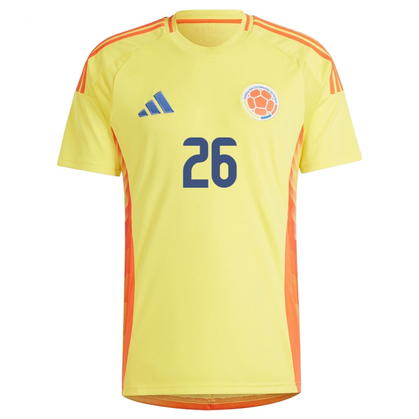 Hombre Camiseta Colombia Gustavo Puerta #26 Amarillo 1ª Equipación 24-26 La Camisa