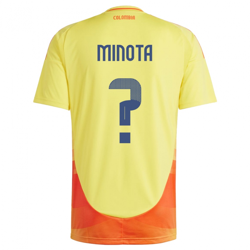 Hombre Camiseta Colombia Víctor Minota #0 Amarillo 1ª Equipación 24-26 La Camisa