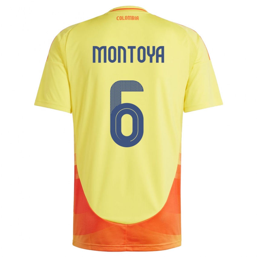 Hombre Camiseta Colombia Daniela Montoya #6 Amarillo 1ª Equipación 24-26 La Camisa