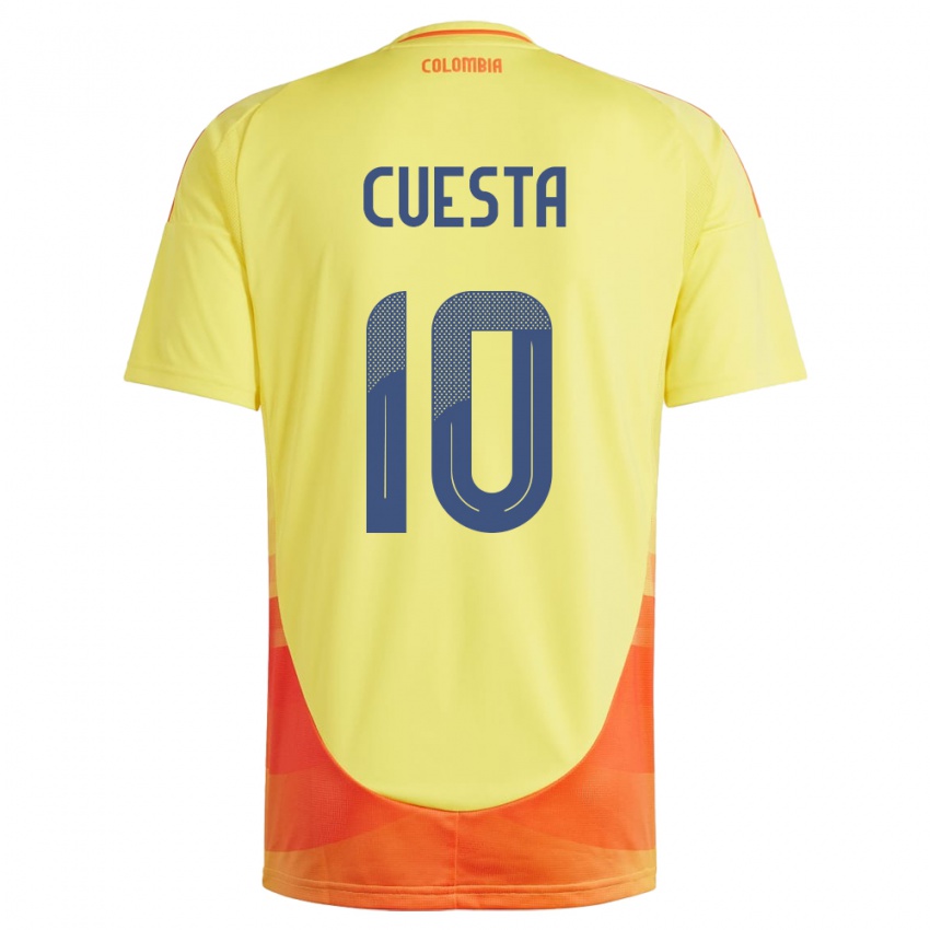 Hombre Camiseta Colombia Yisela Cuesta #10 Amarillo 1ª Equipación 24-26 La Camisa