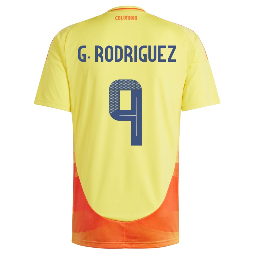 Hombre Camiseta Colombia Gabriela Rodríguez #9 Amarillo 1ª Equipación 24-26 La Camisa