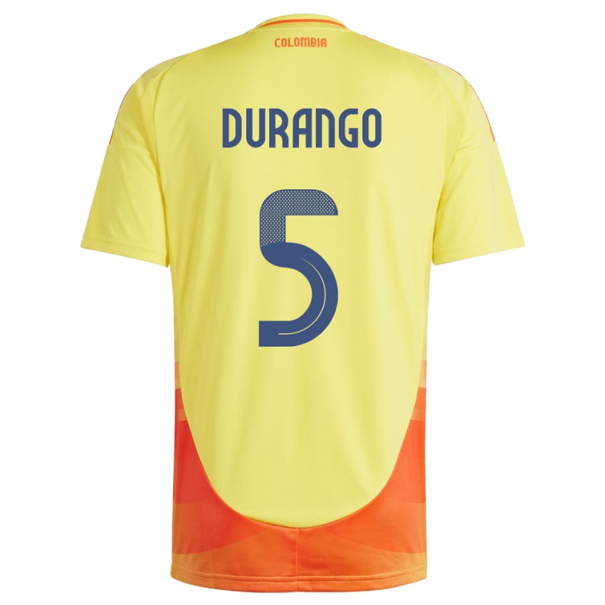 Hombre Camiseta Colombia Lorena Durango #5 Amarillo 1ª Equipación 24-26 La Camisa