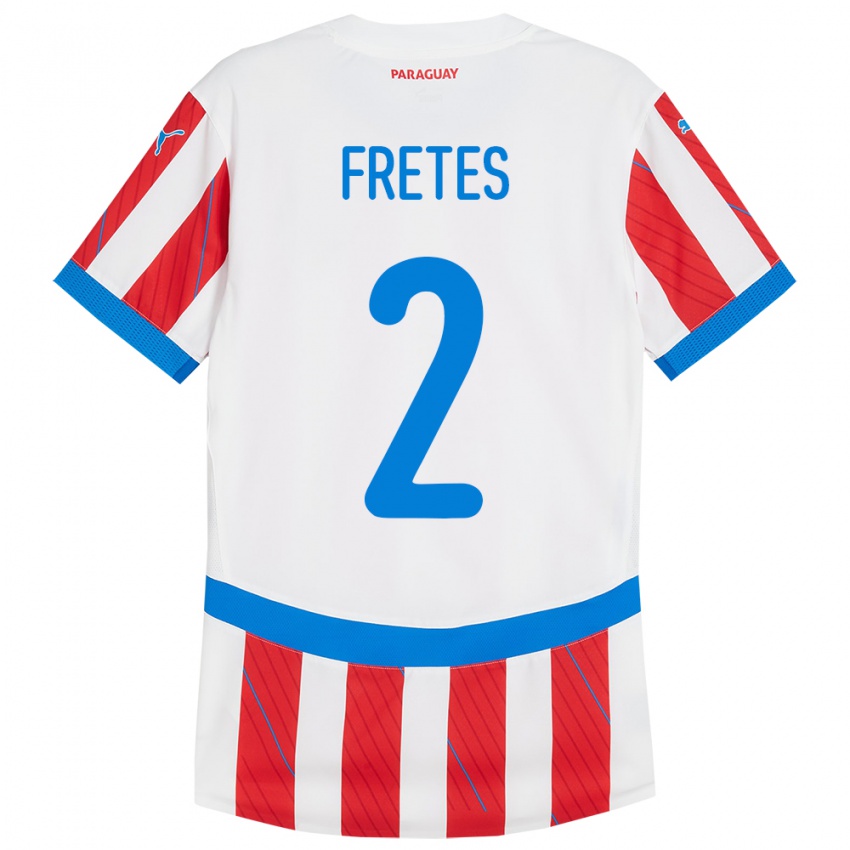 Hombre Camiseta Paraguay Limpia Fretes #2 Blanco Rojo 1ª Equipación 24-26 La Camisa