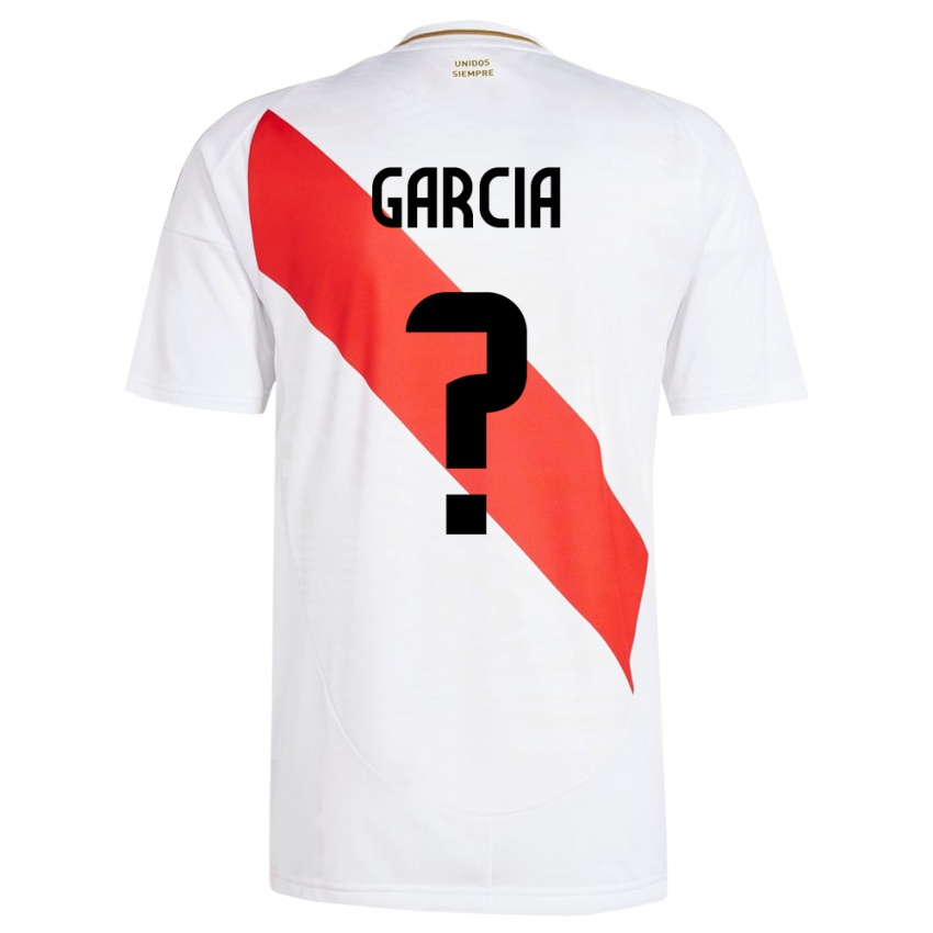 Hombre Camiseta Perú Gian García #0 Blanco 1ª Equipación 24-26 La Camisa