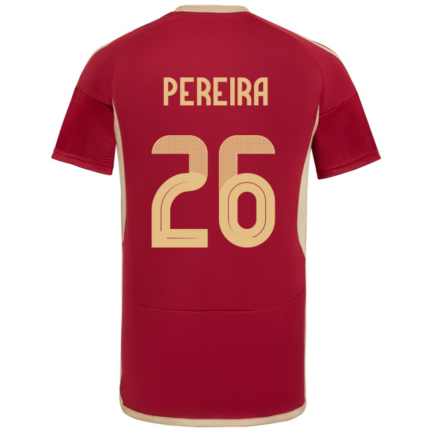 Hombre Camiseta Venezuela Daniel Pereira #26 Borgoña 1ª Equipación 24-26 La Camisa