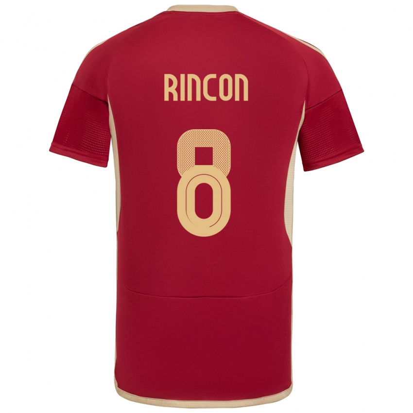 Hombre Camiseta Venezuela Tomás Rincón #8 Borgoña 1ª Equipación 24-26 La Camisa