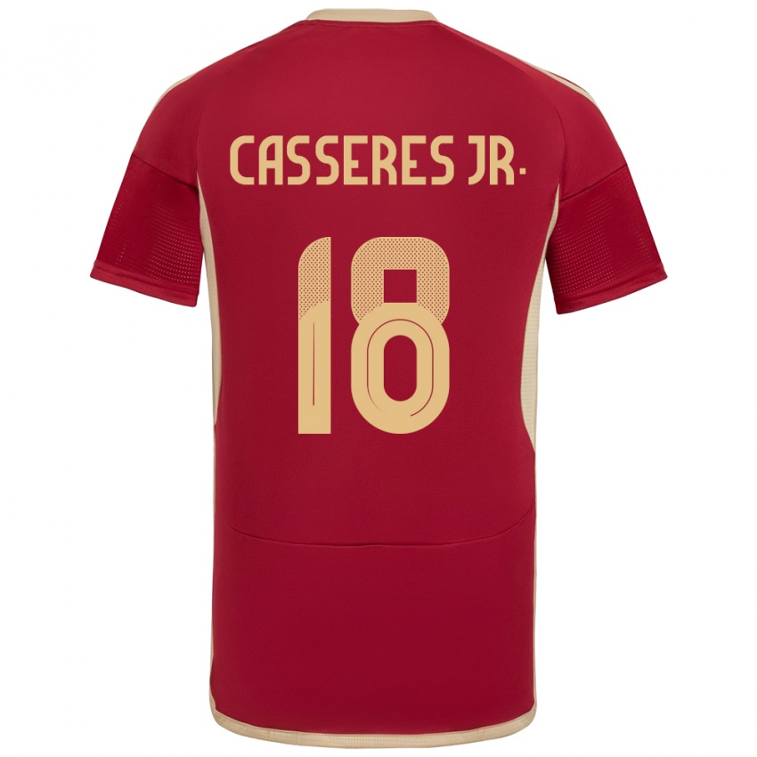 Hombre Camiseta Venezuela Cristian Cásseres Jr. #18 Borgoña 1ª Equipación 24-26 La Camisa