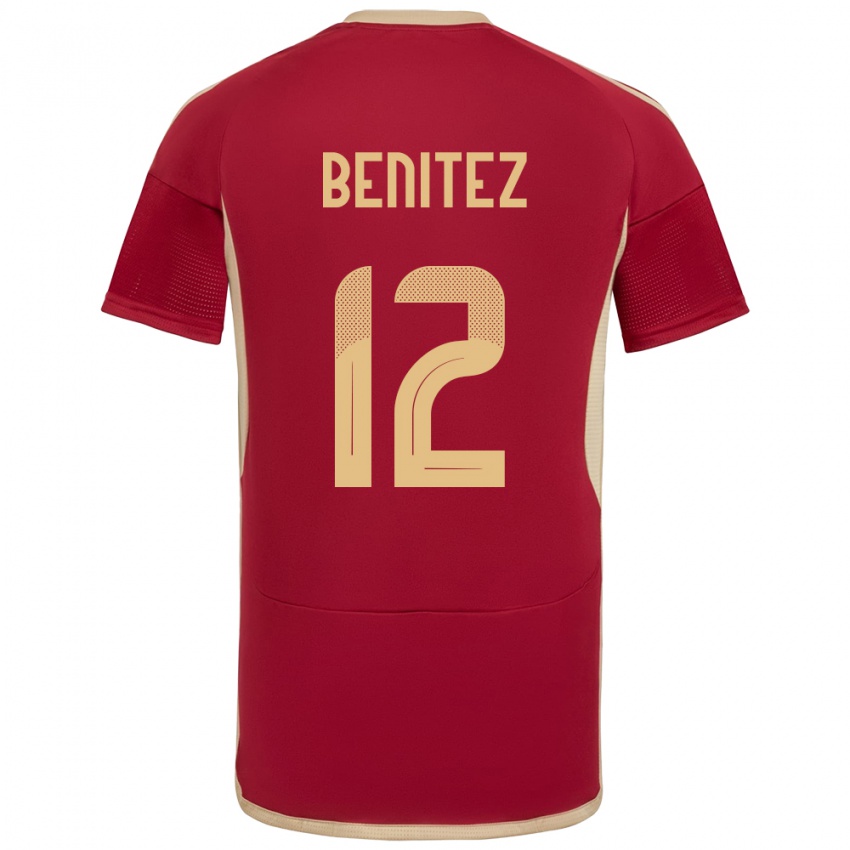 Hombre Camiseta Venezuela Frankarlos Benítez #12 Borgoña 1ª Equipación 24-26 La Camisa