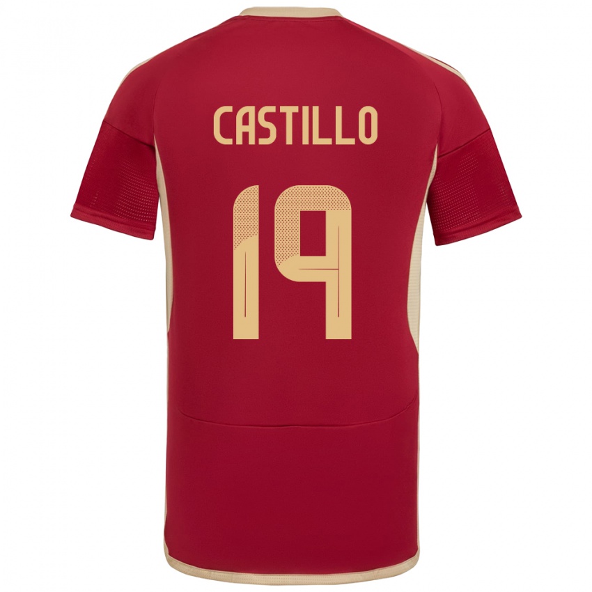 Hombre Camiseta Venezuela Bryan Castillo #19 Borgoña 1ª Equipación 24-26 La Camisa