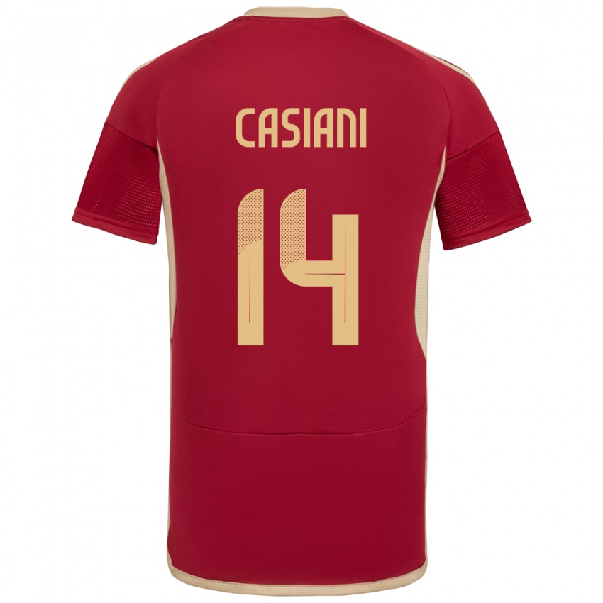 Hombre Camiseta Venezuela Luis Casiani #14 Borgoña 1ª Equipación 24-26 La Camisa