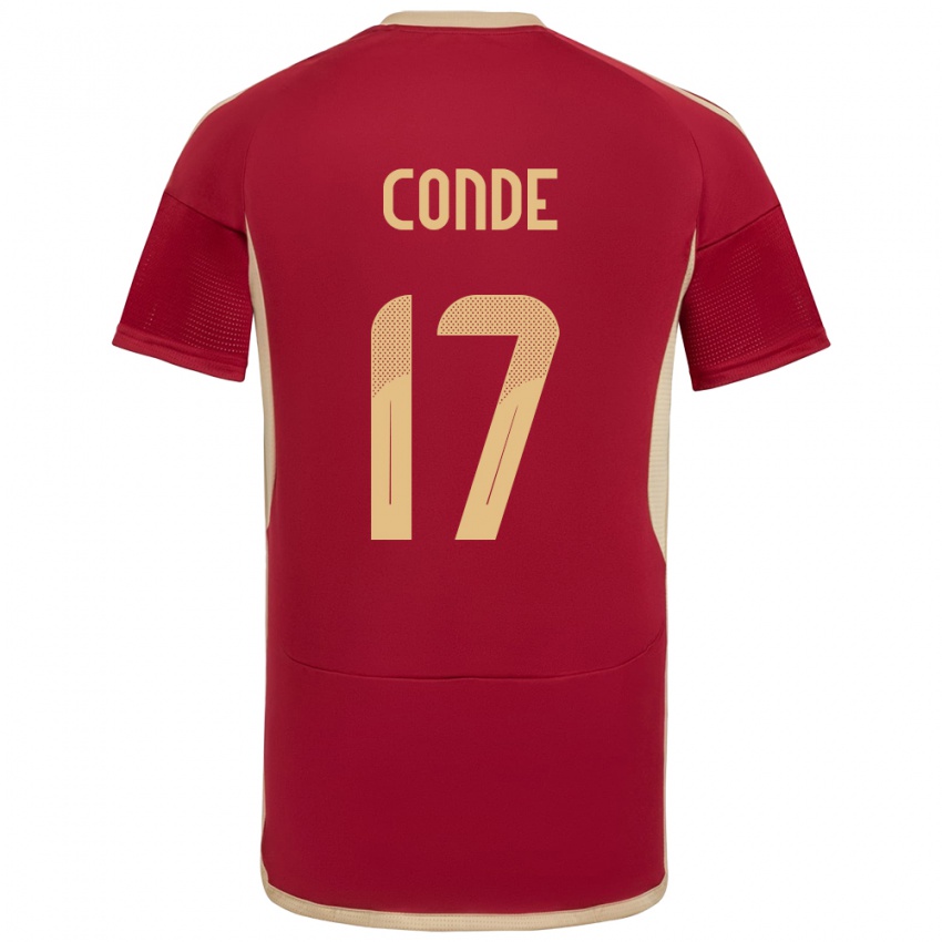 Hombre Camiseta Venezuela Óscar Conde #17 Borgoña 1ª Equipación 24-26 La Camisa