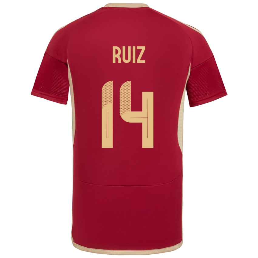 Hombre Camiseta Venezuela Maicol Ruiz #14 Borgoña 1ª Equipación 24-26 La Camisa