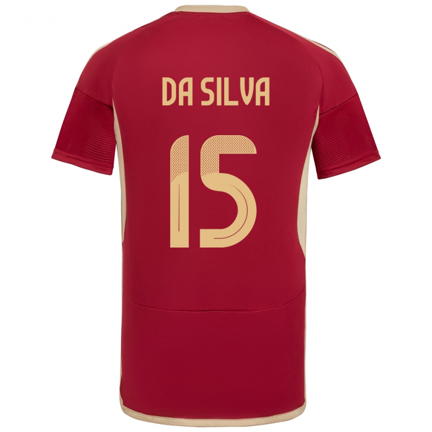 Hombre Camiseta Venezuela Cesar Da Silva #15 Borgoña 1ª Equipación 24-26 La Camisa