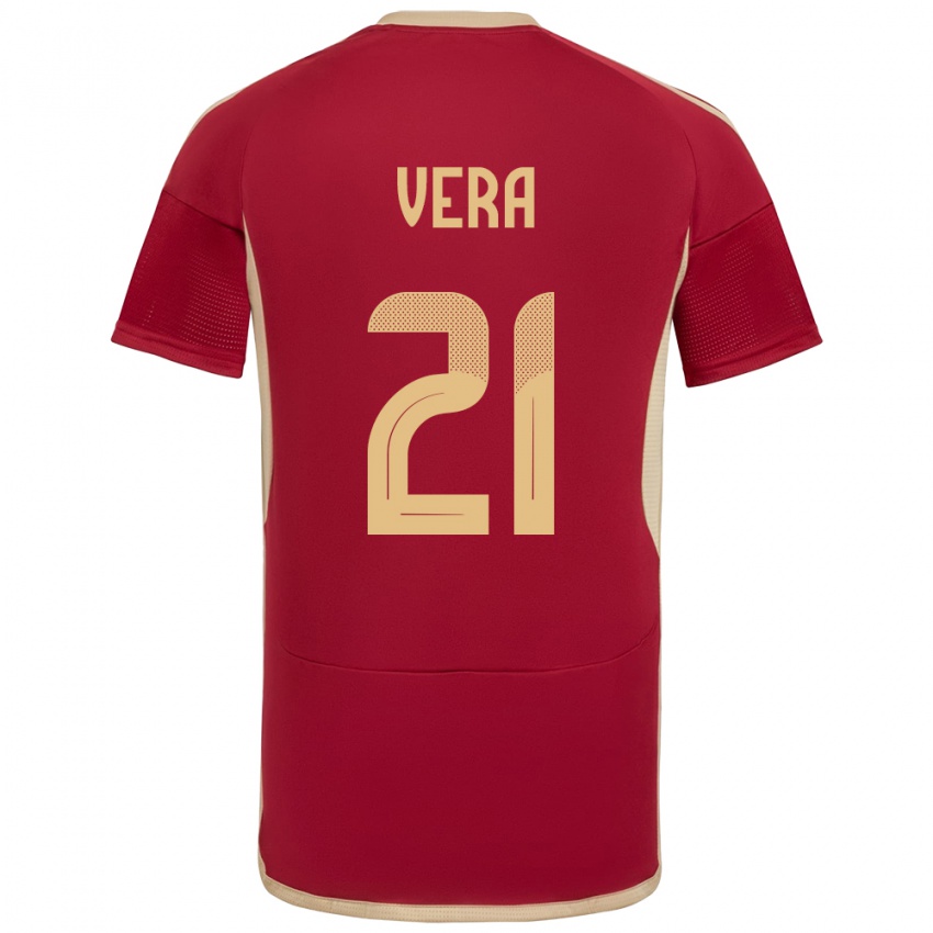 Hombre Camiseta Venezuela Andry Vera #21 Borgoña 1ª Equipación 24-26 La Camisa