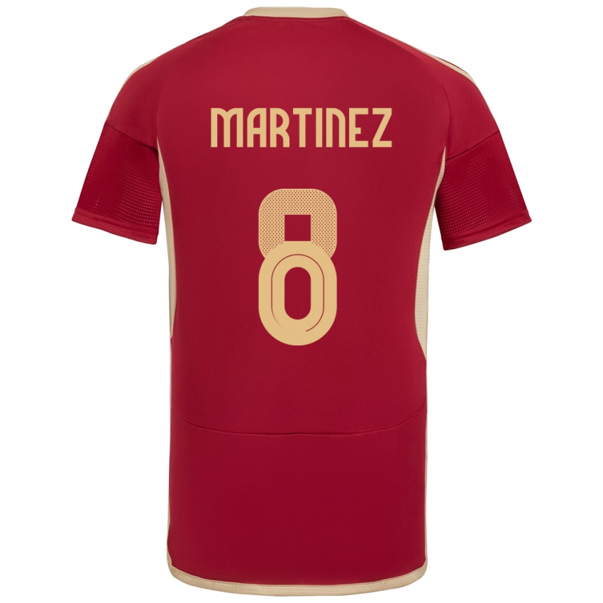 Hombre Camiseta Venezuela Bárbara Martínez #8 Borgoña 1ª Equipación 24-26 La Camisa