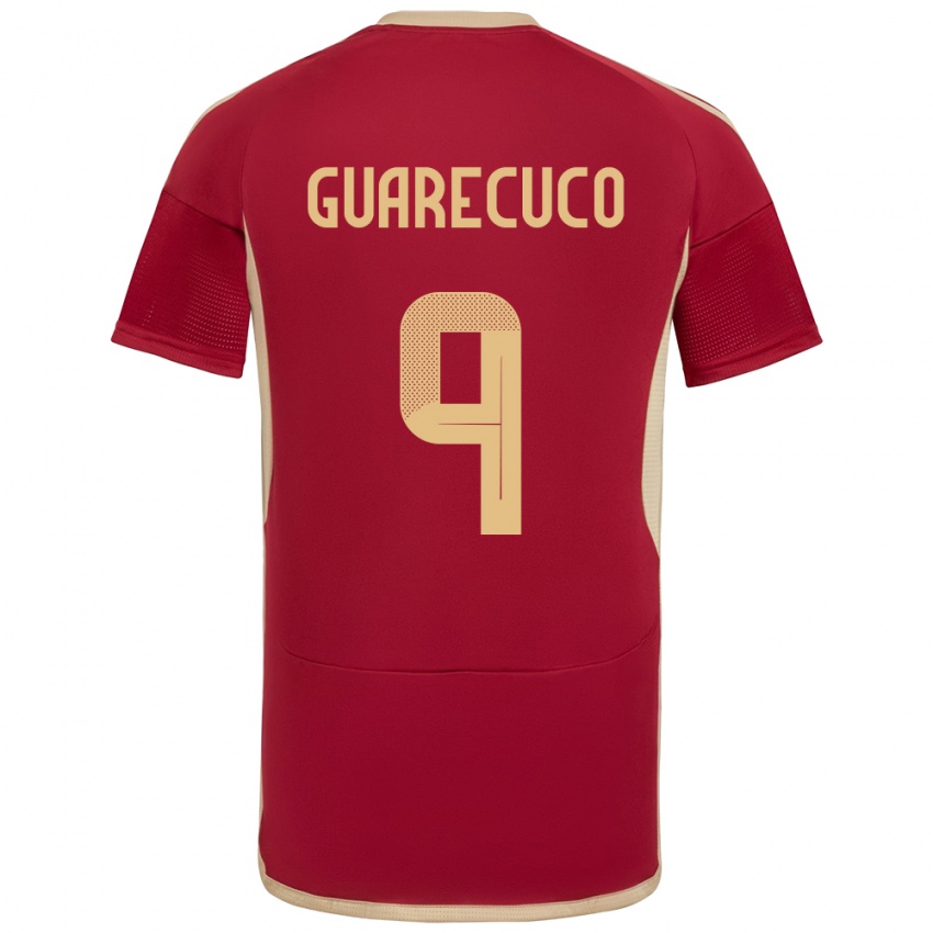 Hombre Camiseta Venezuela Joemar Guarecuco #9 Borgoña 1ª Equipación 24-26 La Camisa