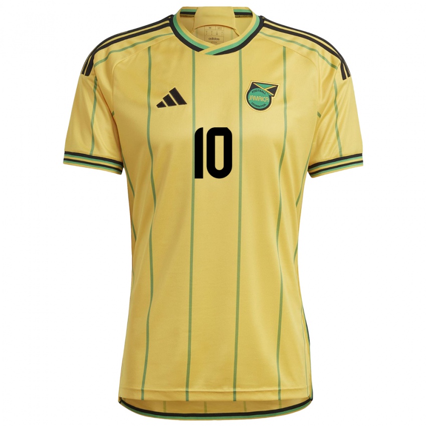 Hombre Camiseta Jamaica Denzel Mckenzie #10 Amarillo 1ª Equipación 24-26 La Camisa