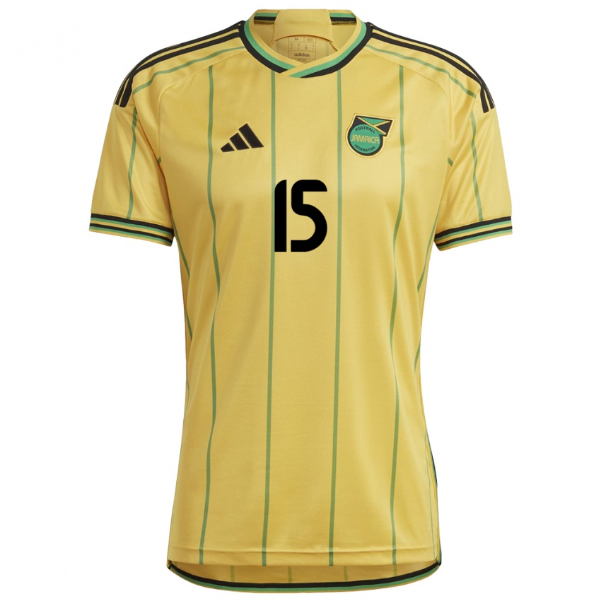 Hombre Camiseta Jamaica Ahir Dixon #15 Amarillo 1ª Equipación 24-26 La Camisa