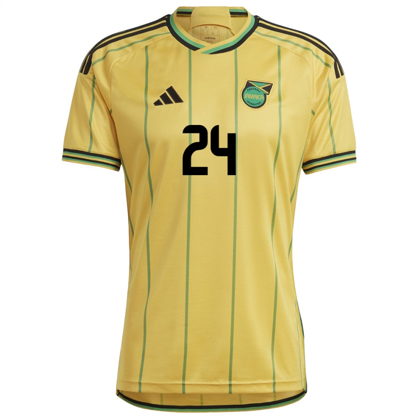 Hombre Camiseta Jamaica Andre Blake #24 Amarillo 1ª Equipación 24-26 La Camisa