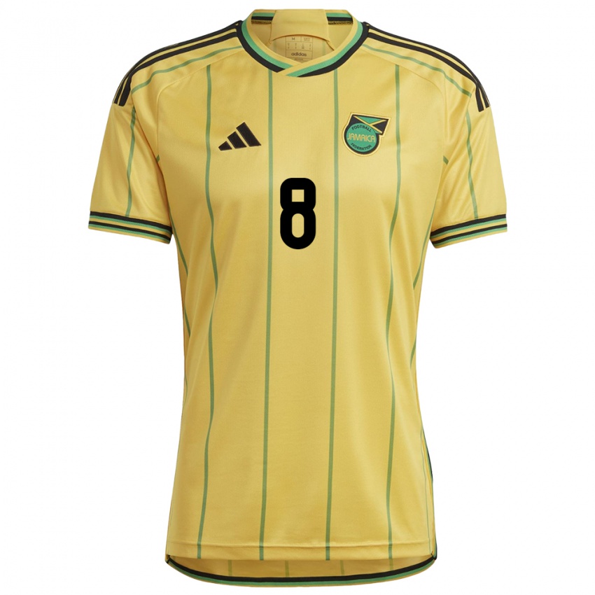 Hombre Camiseta Jamaica Drew Spence #8 Amarillo 1ª Equipación 24-26 La Camisa