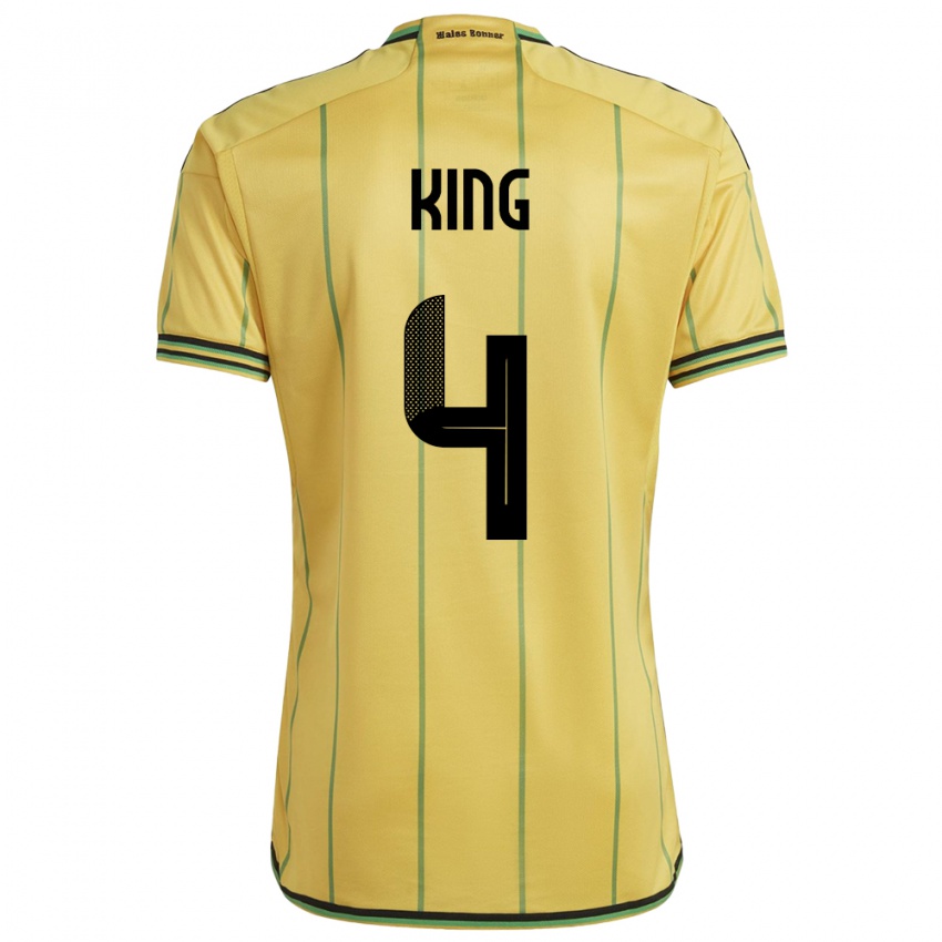 Hombre Camiseta Jamaica Richard King #4 Amarillo 1ª Equipación 24-26 La Camisa