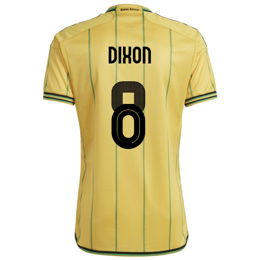 Hombre Camiseta Jamaica Kaheim Dixon #8 Amarillo 1ª Equipación 24-26 La Camisa