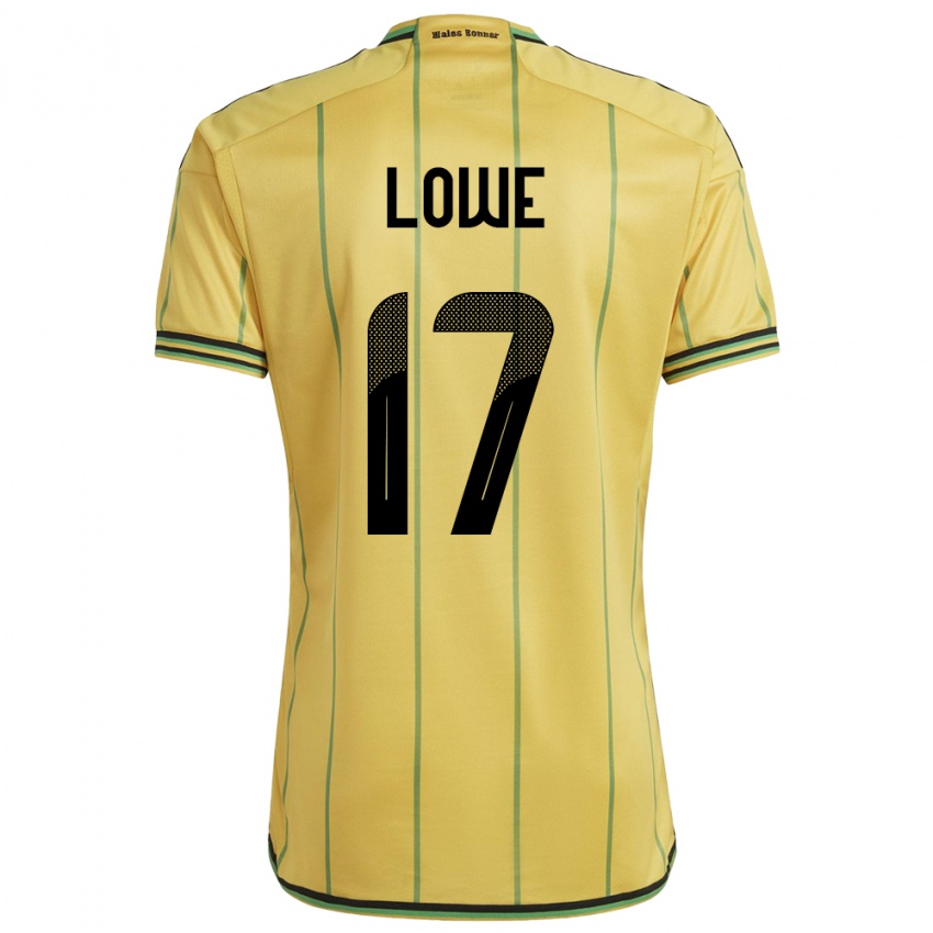 Hombre Camiseta Jamaica Damion Lowe #17 Amarillo 1ª Equipación 24-26 La Camisa