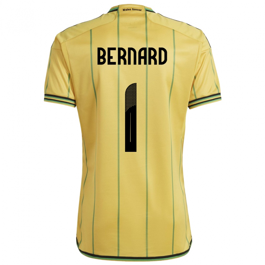 Hombre Camiseta Jamaica Akeem Bernard #1 Amarillo 1ª Equipación 24-26 La Camisa