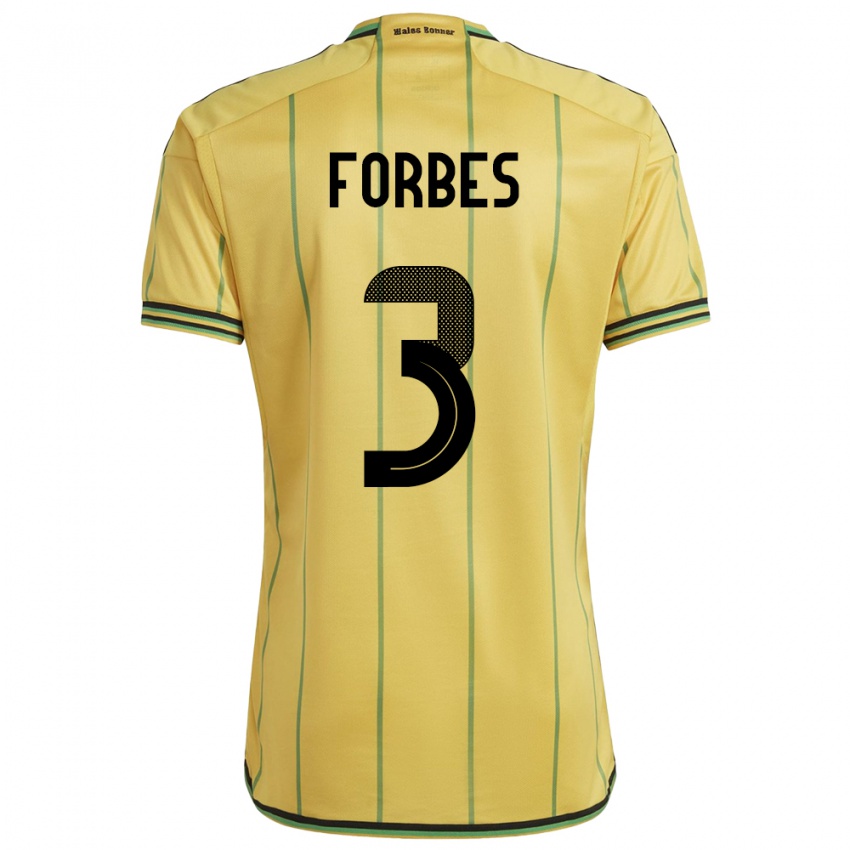 Hombre Camiseta Jamaica Michael Forbes #3 Amarillo 1ª Equipación 24-26 La Camisa