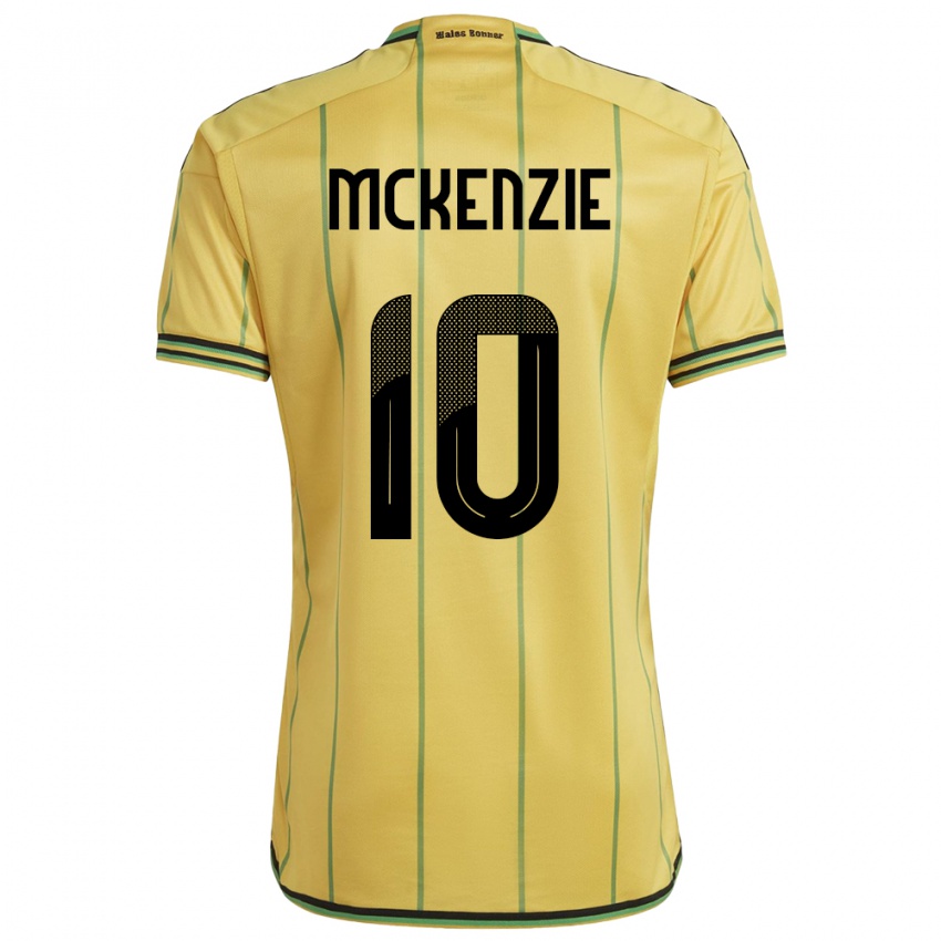 Hombre Camiseta Jamaica Denzel Mckenzie #10 Amarillo 1ª Equipación 24-26 La Camisa