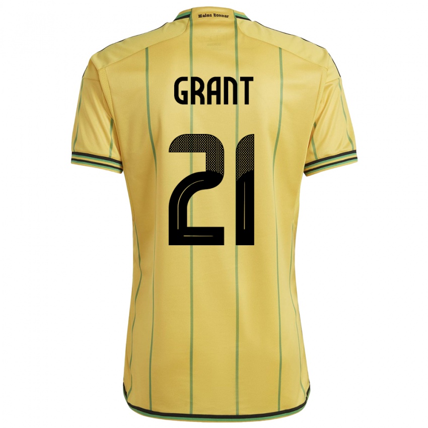 Hombre Camiseta Jamaica Joshua Grant #21 Amarillo 1ª Equipación 24-26 La Camisa