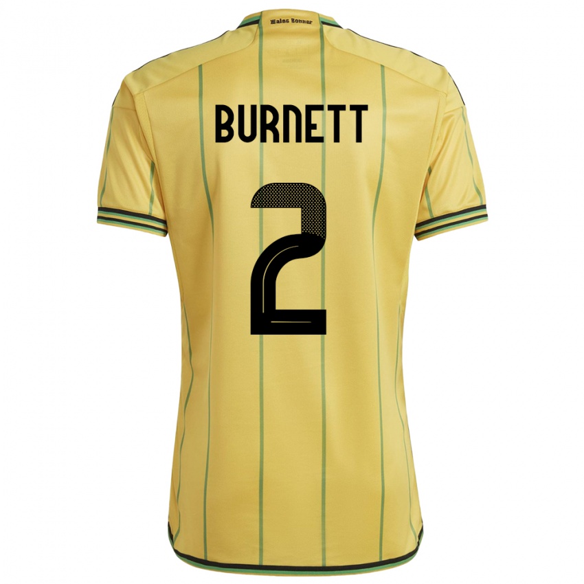Hombre Camiseta Jamaica Theanna Burnett #2 Amarillo 1ª Equipación 24-26 La Camisa